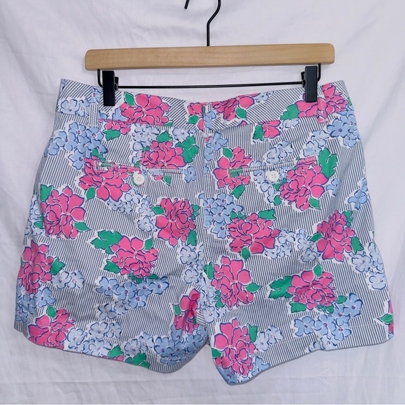 Crown & Ivy Floral Print Pin Striped High Waisted Caroline Shorts size 8 - Picture 5 of 5